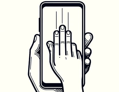 Capture d'écran avec trois doigts sur Android