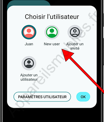 Sélectionnez un utilisateur Android