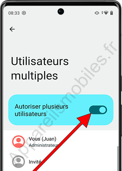 Autoriser plusieurs utilisateurs sur Android