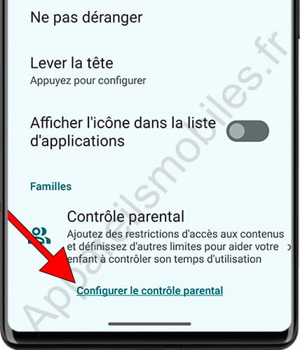Configurer le contrôle parental sur Android