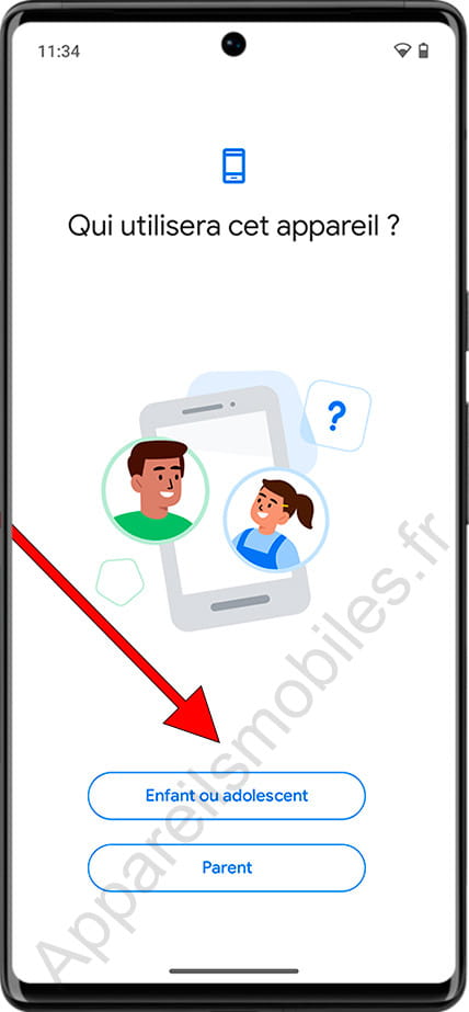 Choisissez qui utilisera l'appareil en contrôle parental