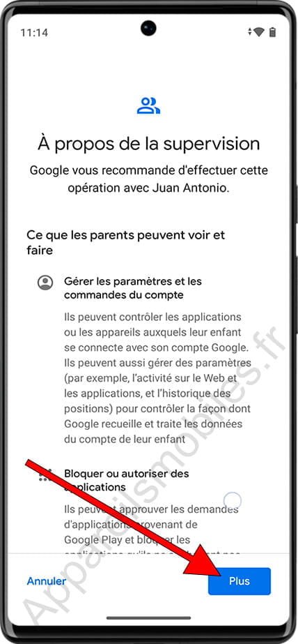 Informations sur le contrôle parental sur Android