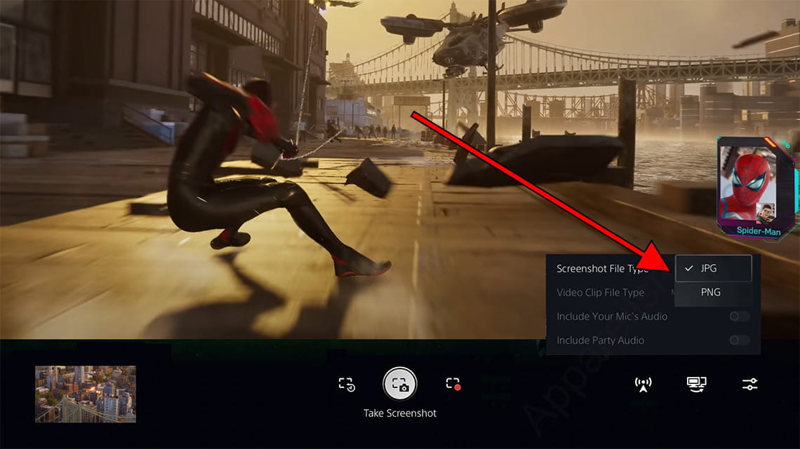 JPG ou PNG pour une capture d'écran sur PlayStation 5
