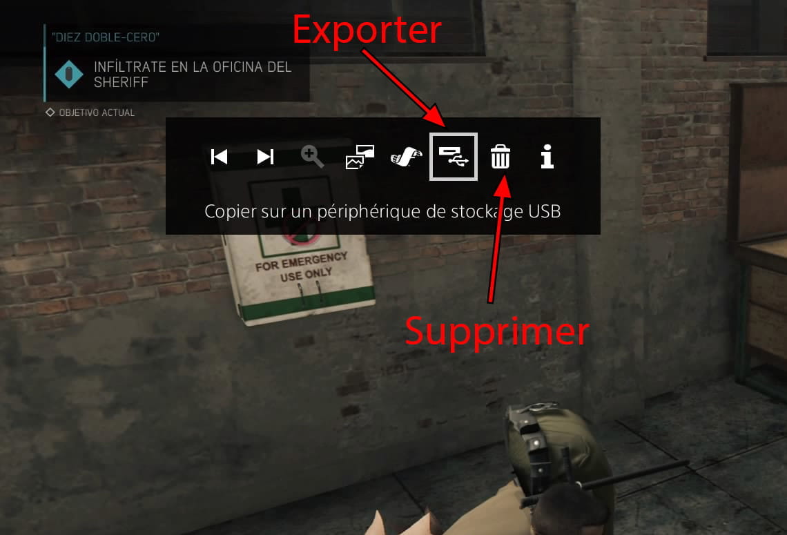 Exporter ou supprimer une capture d'écran PS4