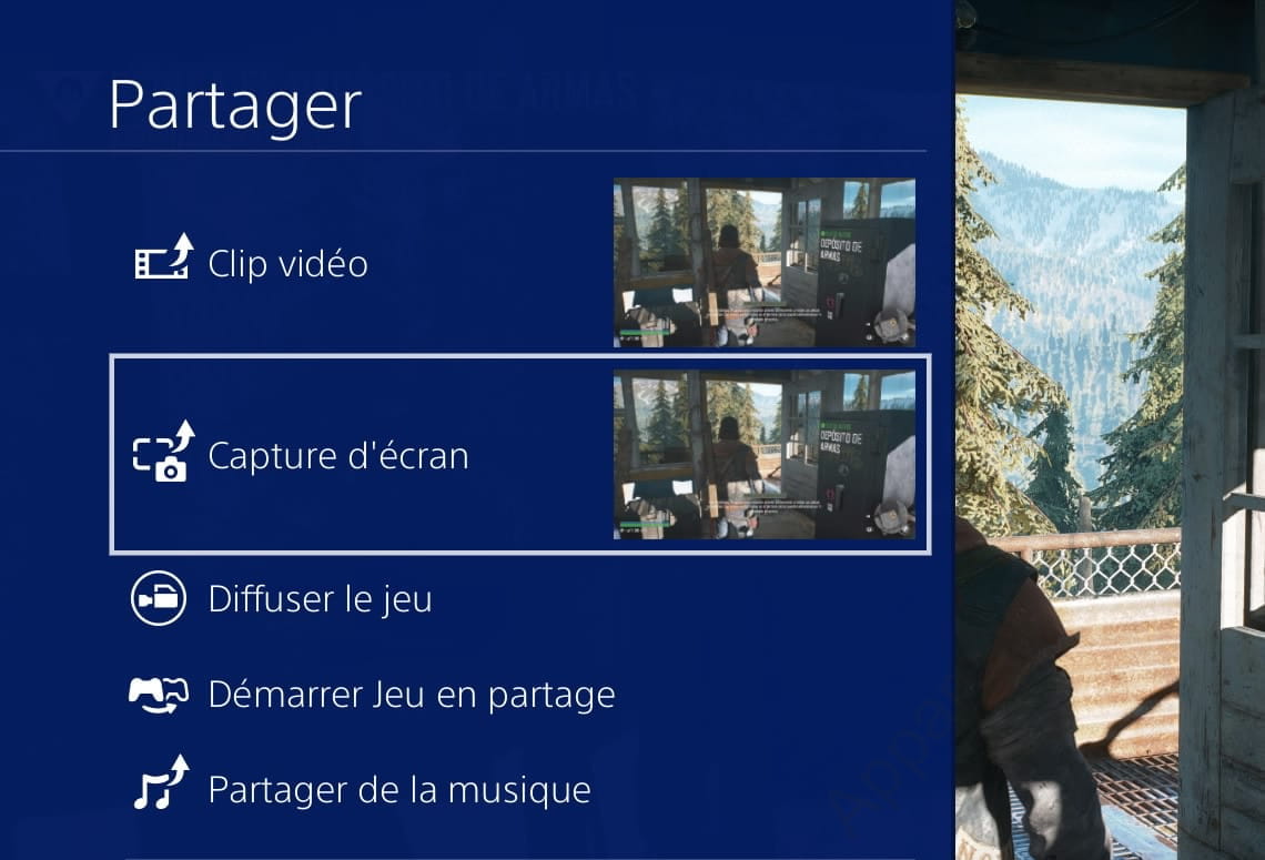 Écran Partager sur PS4
