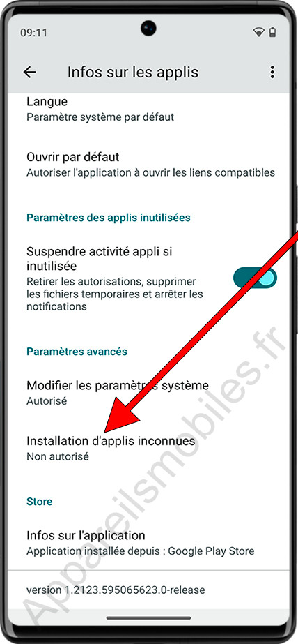 Installer des applications inconnues