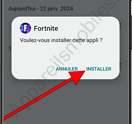 Installer l'application apk