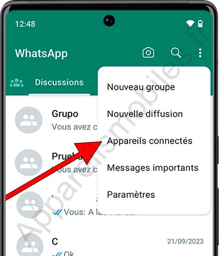 Paramètres WhatsApp Android