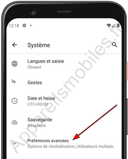 Préférences avancées Android