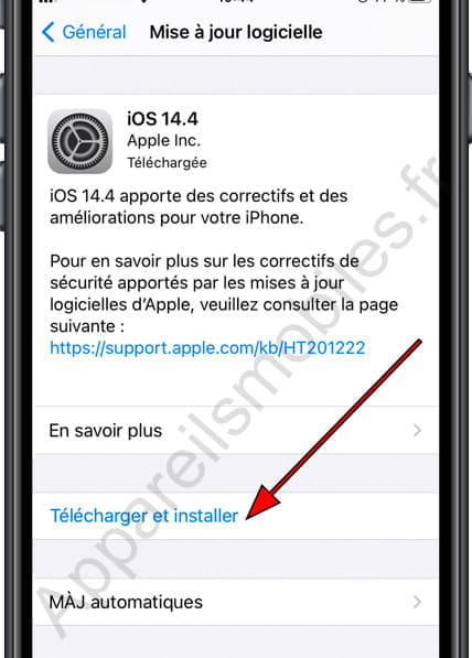 Télécharger et installer mise à jour logicielle iPhone