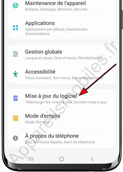 Mise à jour du logiciel Samsung