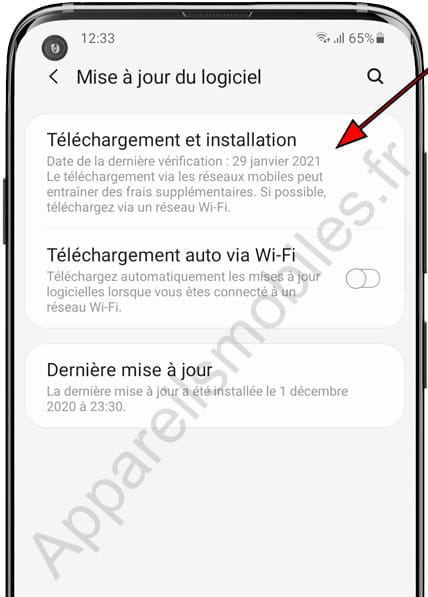 Téléchargement et installation mise à jour du logi