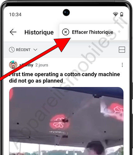 Effacer l'historique Reddit