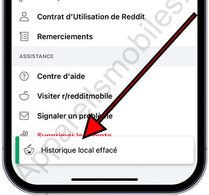 L'histoire locale de Reddit effacé