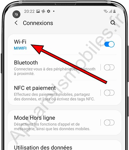 Connexions WiFi sur Samsung