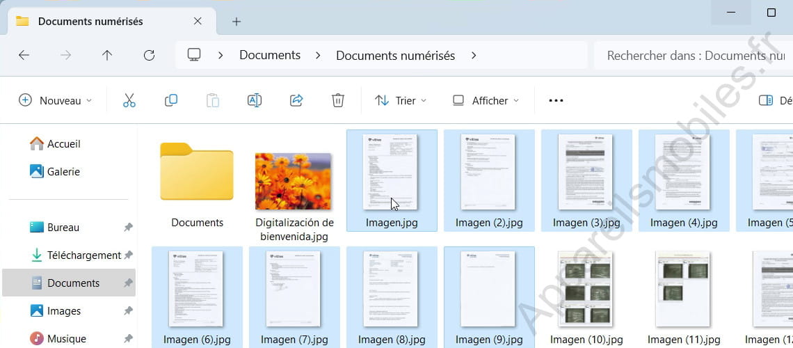 Sélectionnez plusieurs images sous Windows