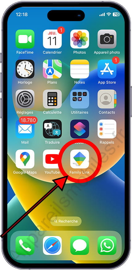 Application Family Link sur iPhone