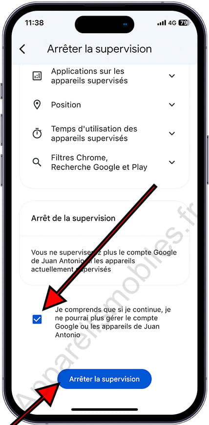 Désactiver le contrôle parental Family Link