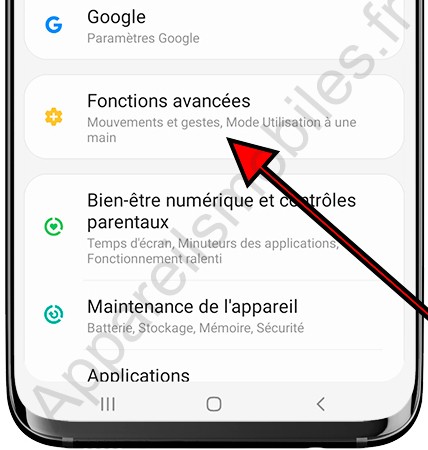 Fonctions avancées de Samsung