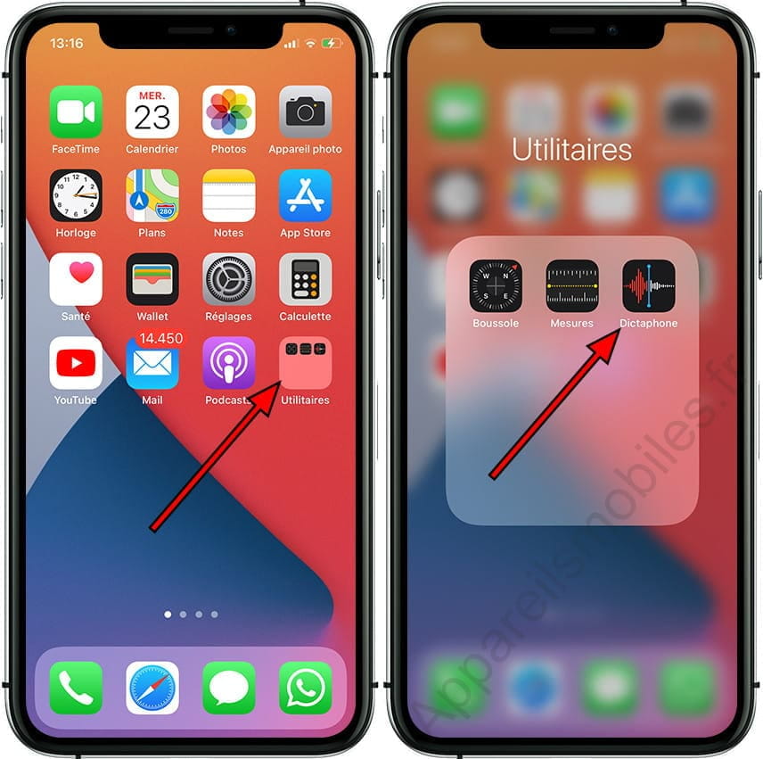 Application Dictaphone iPhone