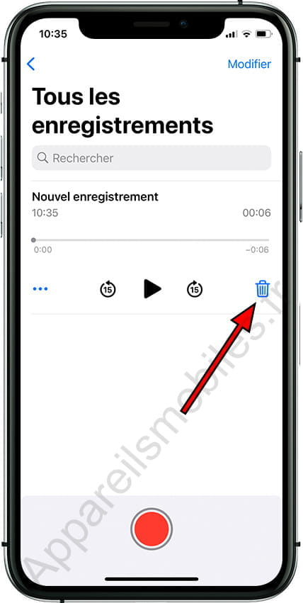 Tous les enregistrements iPhone