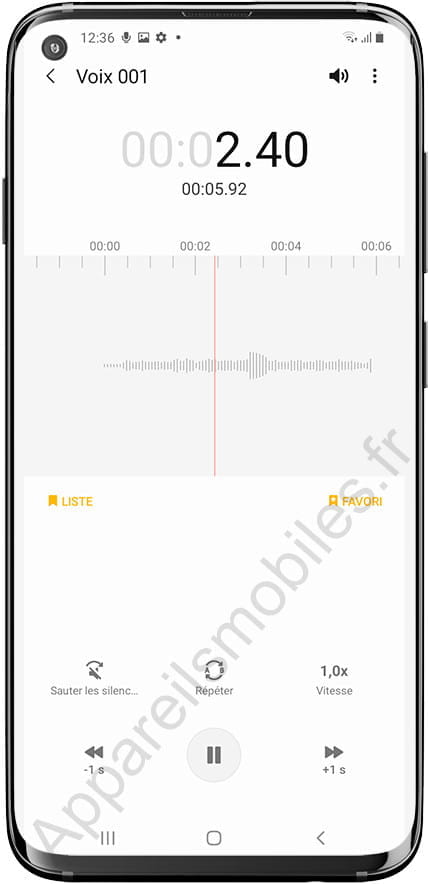 Lire l'enregistrement vocal sur Samsung