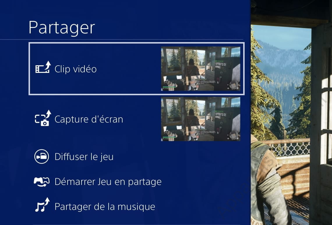 Écran Partager sur PS4