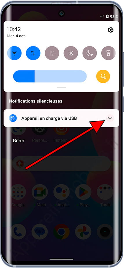 Notification de connexion filaire