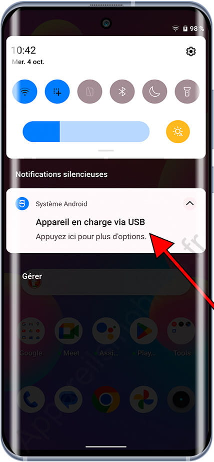 Notification de connexion à la presse