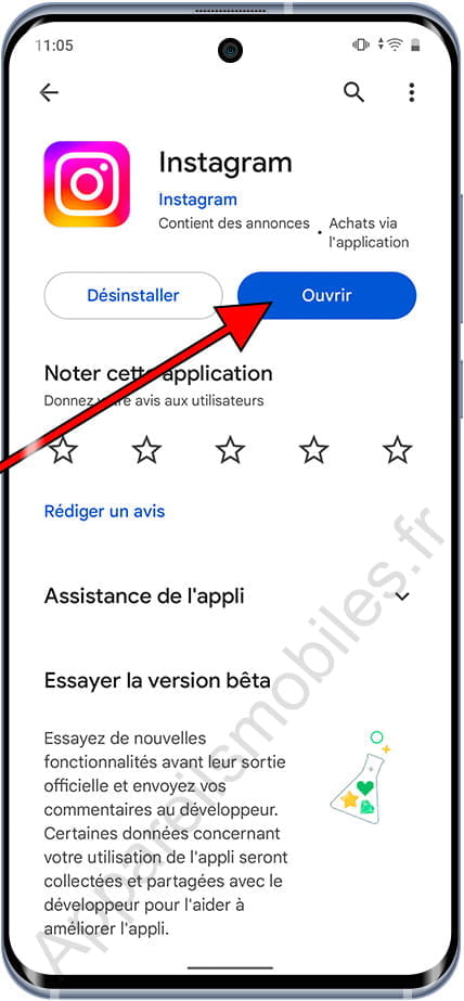 Ouvrez l'application Instagram
