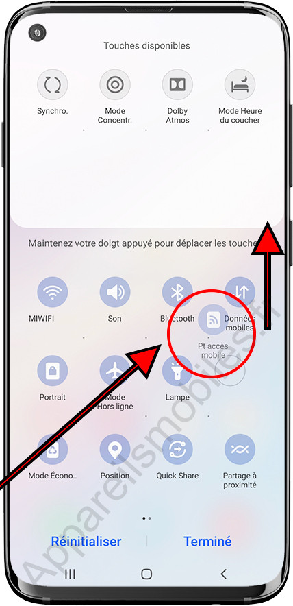Déplacer le bouton de raccourci Samsung