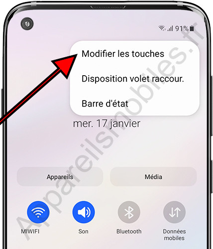 Modifier les boutons de raccourci Samsung