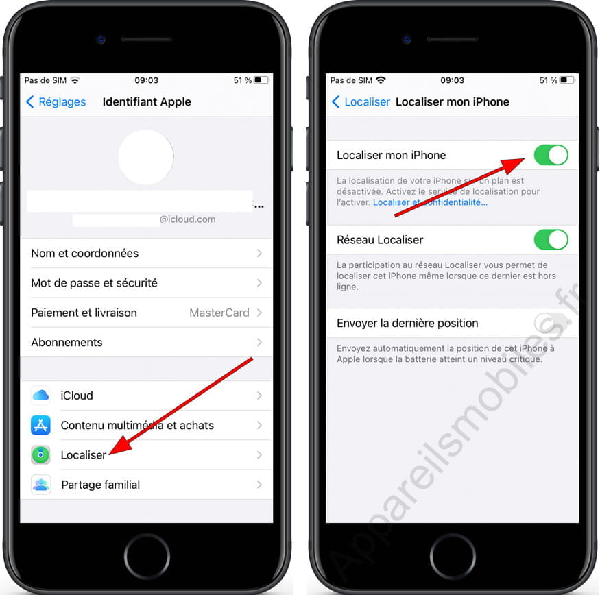 Désactiver Localiser mon iPhone