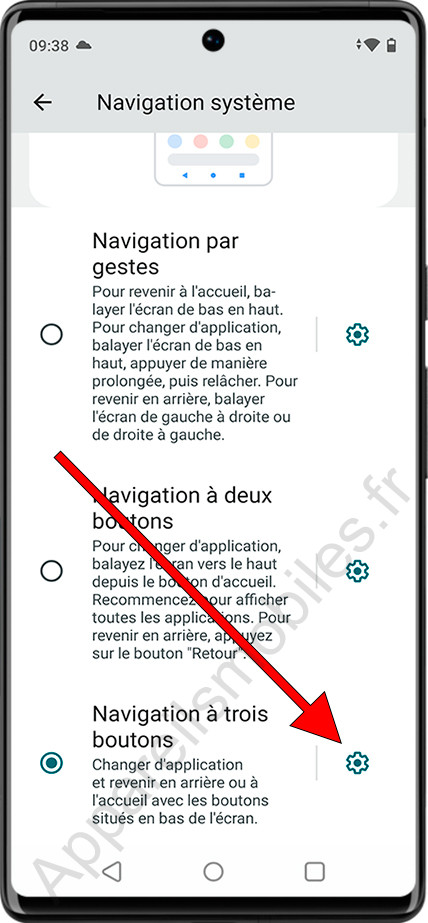 Configuration des boutons Android