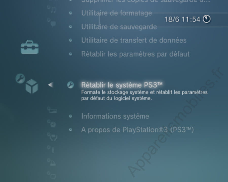 Rétablir PlayStation 3