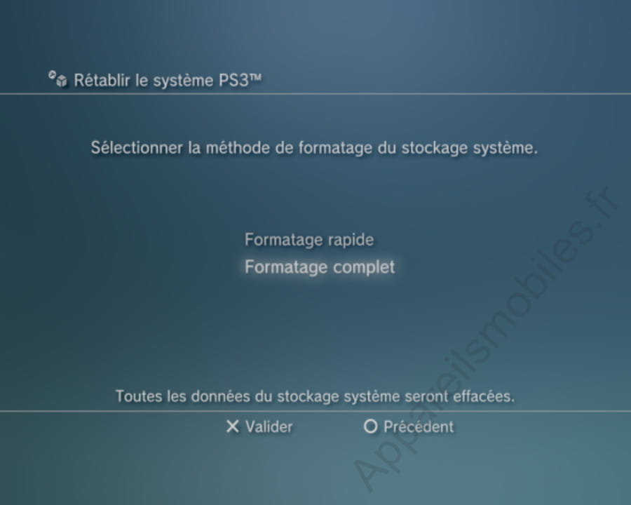 Formatage complet PlayStation 3