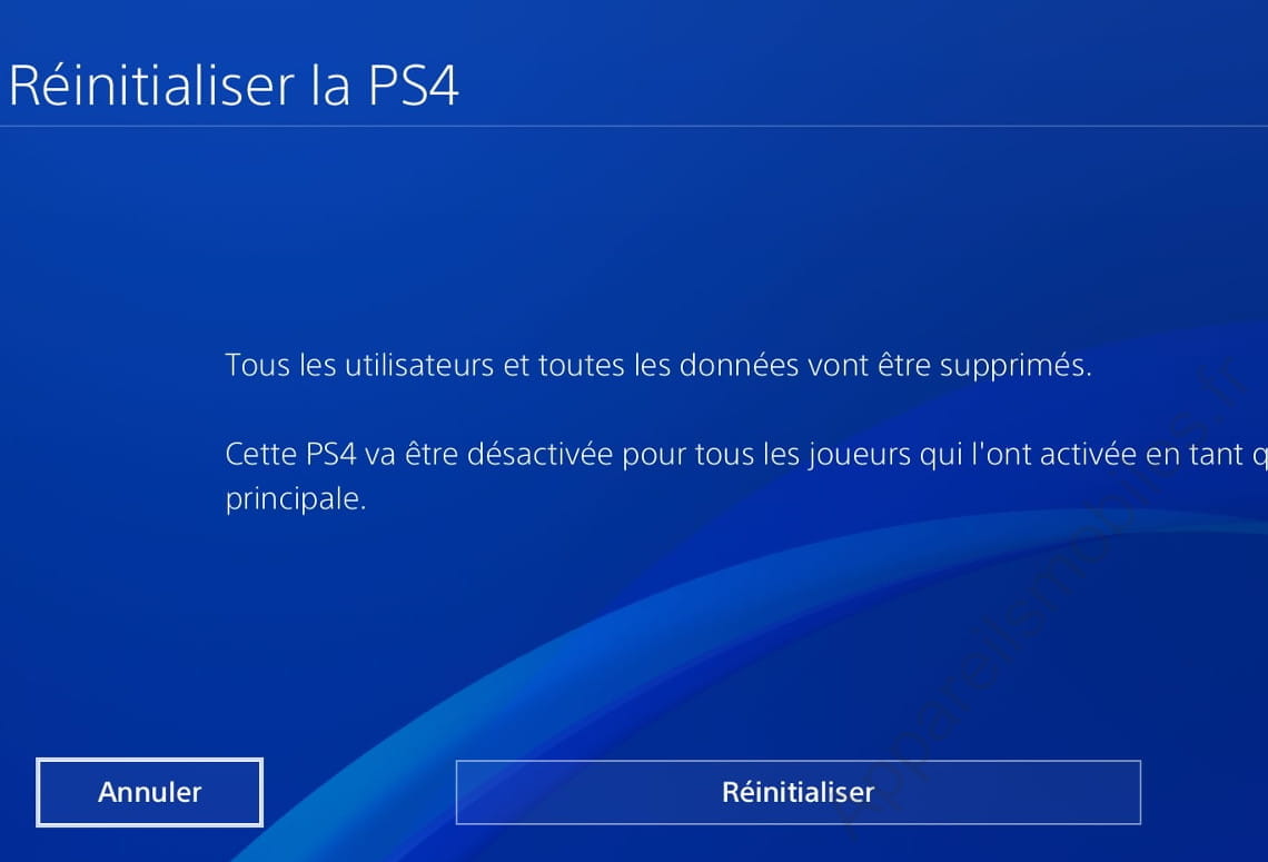 Initialiser la restauration PS4