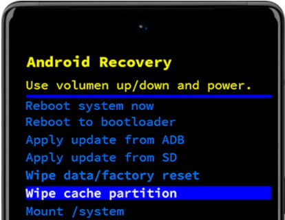 Que signifie Wipe Cache Partition ?