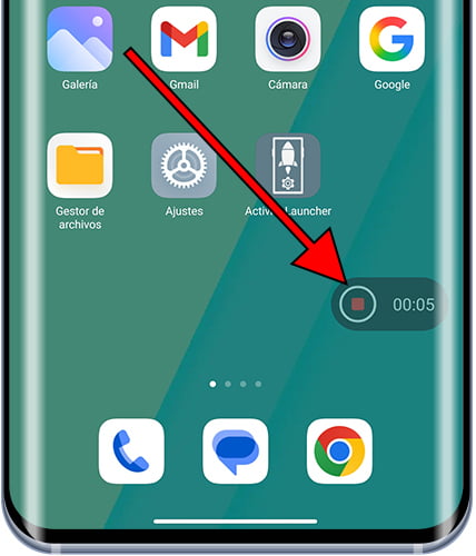 Arrêter l'enregistrement d'écran Xiaomi