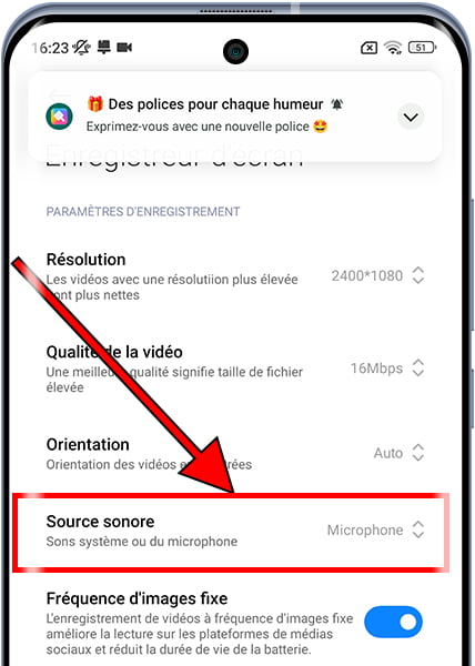 Source de son du magnétophone d'écran Xiaomi