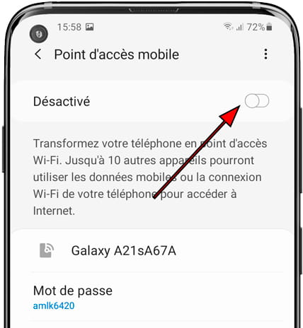 Point d'accès Wi-Fi Android