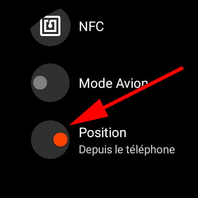Activer position Wear OS