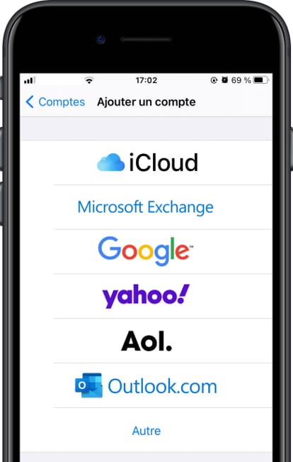 Comptes mail Apple iPhone 11