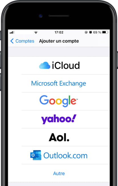 Comptes mail Apple iPod touch