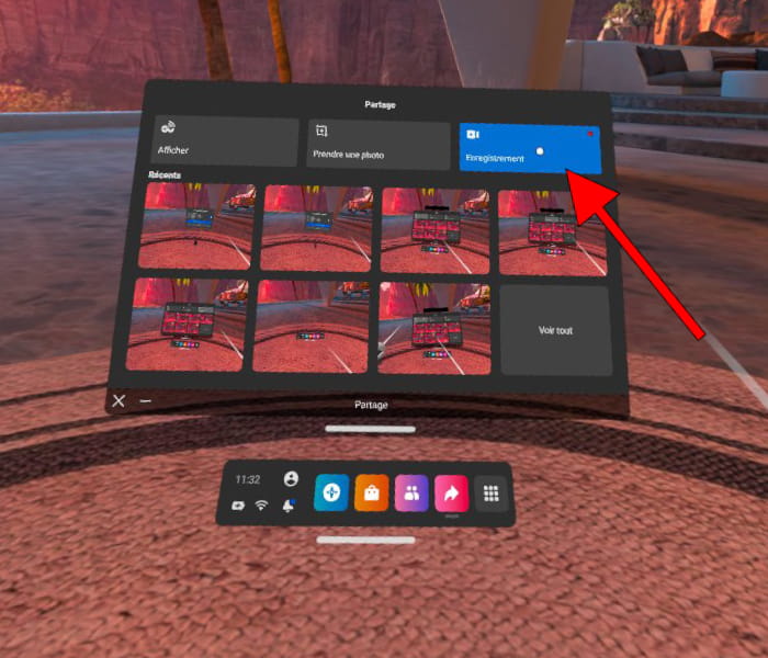 Arrêter l'enregistrement vidéo Oculus