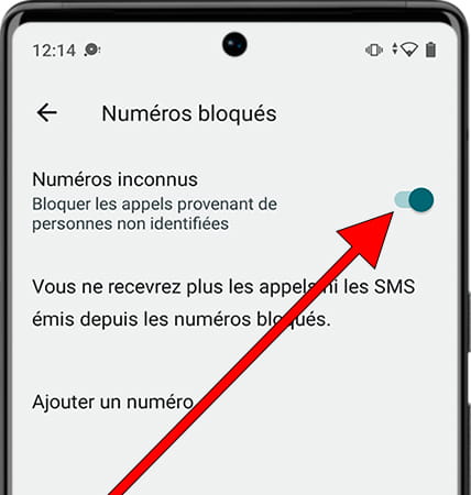 Bloquer les numéros inconnus/privés Android