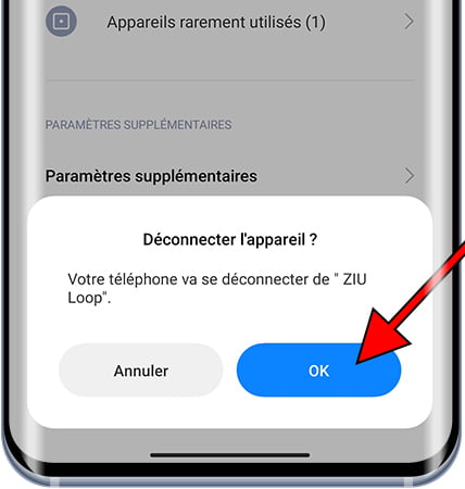 Confirmer la déconnexion du Bluetooth sur Xiaomi