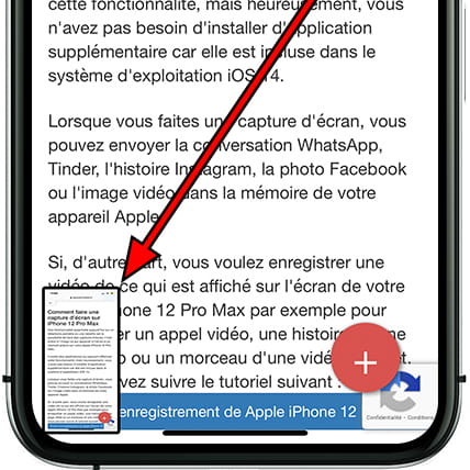 Capture d'écran Étape 3 iPhone
