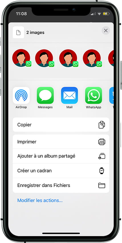 Envoyer une capture d'écran iPhone