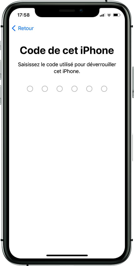 Réinitialiser iOS